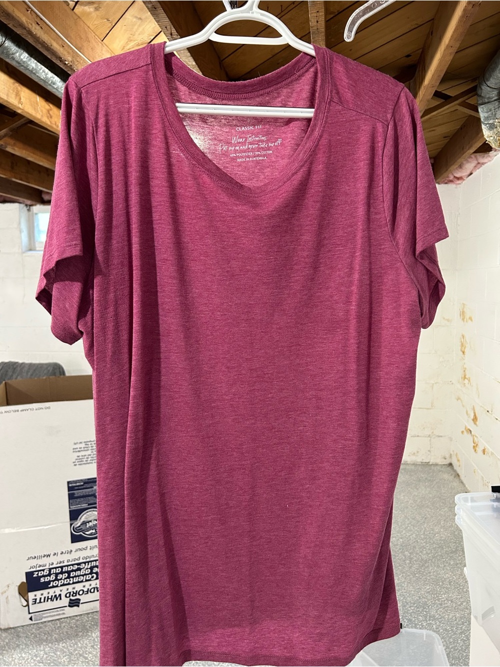Womens Heathered Crew Neck T-Shirt - Berry